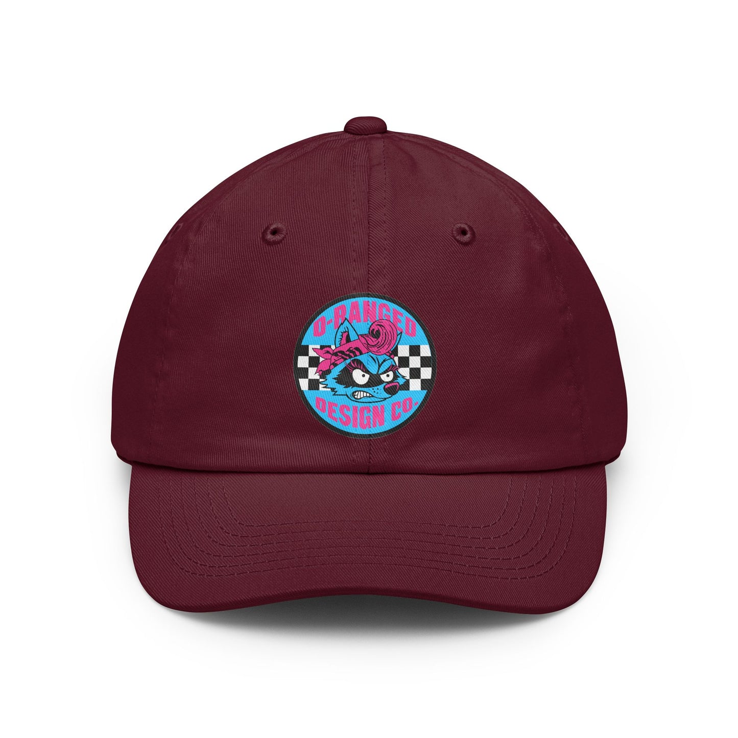 Retro Raccoon Hat — 'D-Ranged Design Co.' Checkered Cap
