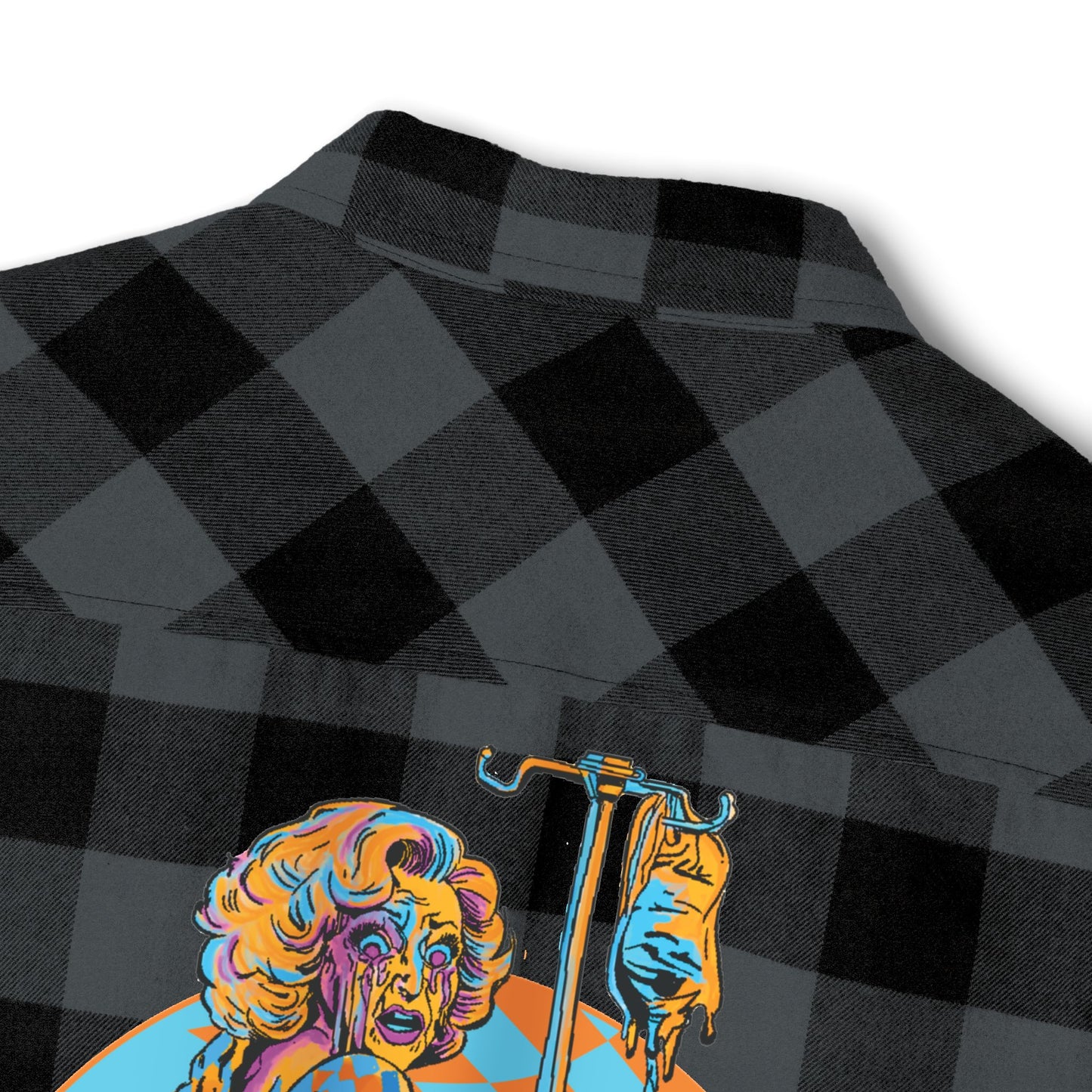 Retro Pin-Up Graphic Flannel Shirt