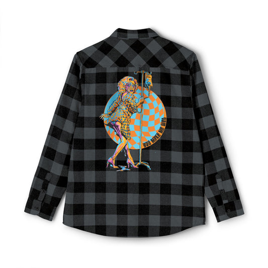 Retro Pin-Up Graphic Flannel Shirt
