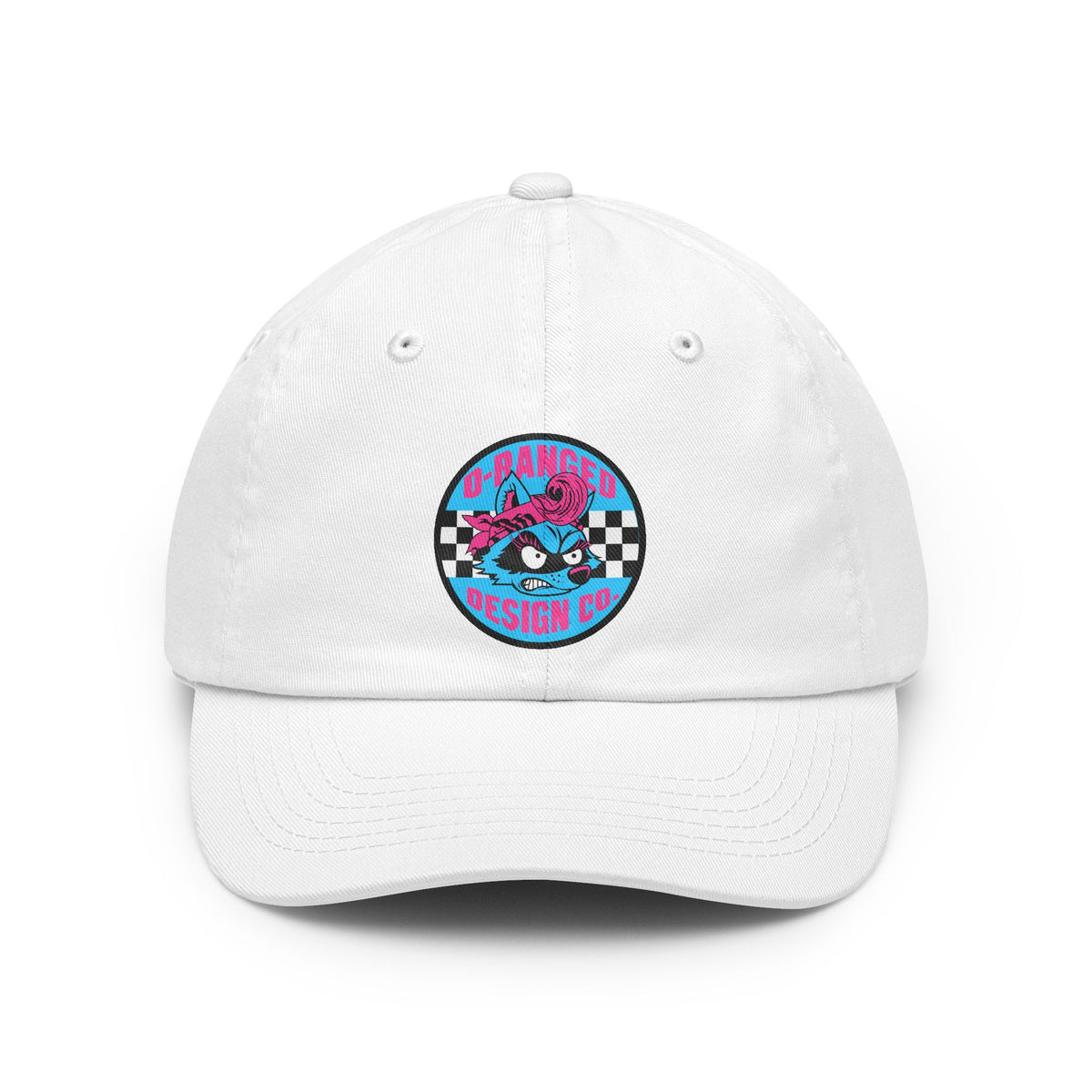 Retro Raccoon Hat — 'D-Ranged Design Co.' Checkered Cap