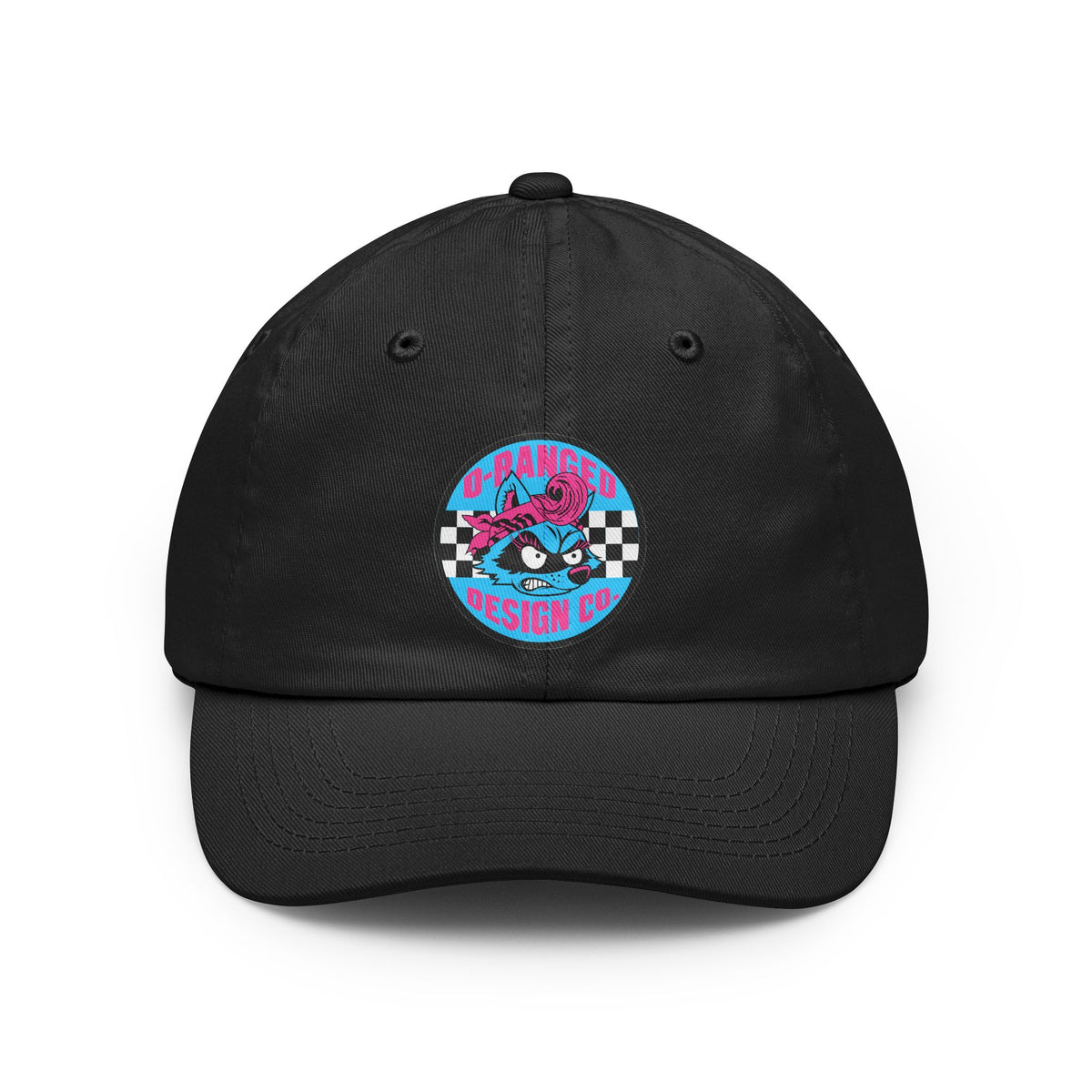 Retro Raccoon Hat — 'D-Ranged Design Co.' Checkered Cap