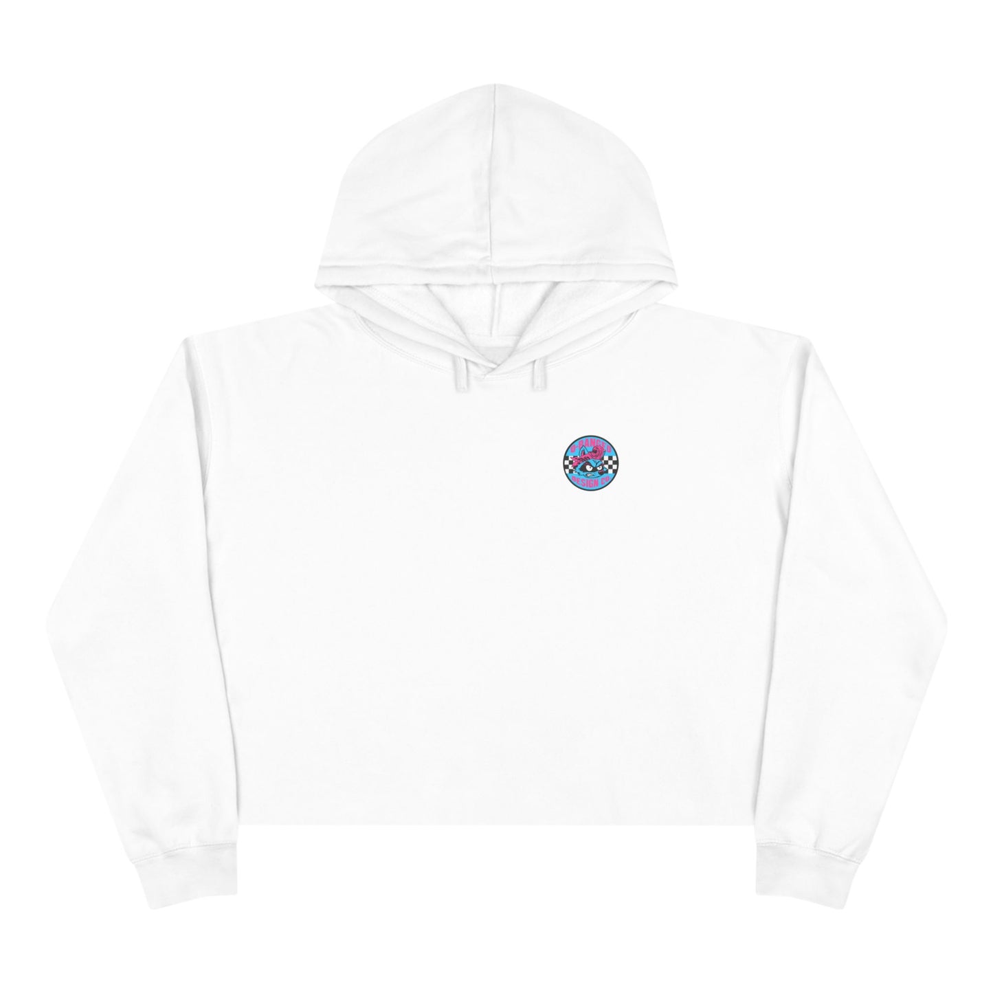 Cropped Hoodie — Neon Cyberpunk Raccoon Graphic (Miss D Meanor)