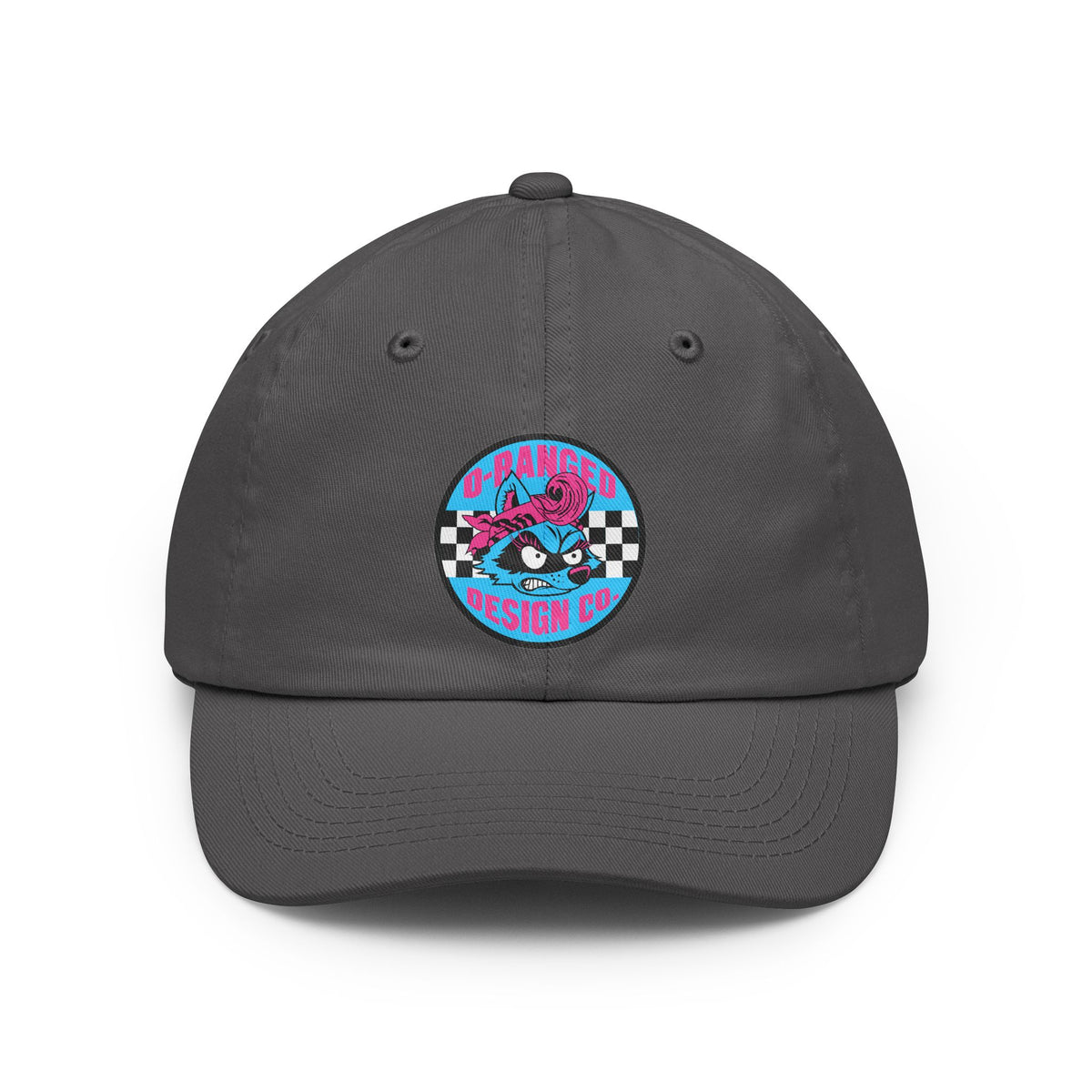 Retro Raccoon Hat — 'D-Ranged Design Co.' Checkered Cap